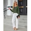 imageBlooming Jelly Womens Business Casual Long Sleeve Tops Color Block Fall Outfits 2025 Dressy Basic Work ShirtsArmy Green