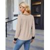 imageBlooming Jelly Womens Business Casual Long Sleeve Tops Color Block Fall Outfits 2025 Dressy Basic Work ShirtsBeige