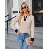 imageBlooming Jelly Womens Business Casual Long Sleeve Tops Color Block Fall Outfits 2025 Dressy Basic Work ShirtsBeige