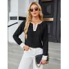 imageBlooming Jelly Womens Business Casual Long Sleeve Tops Color Block Fall Outfits 2025 Dressy Basic Work ShirtsBlack