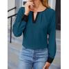 imageBlooming Jelly Womens Business Casual Long Sleeve Tops Color Block Fall Outfits 2025 Dressy Basic Work ShirtsBlue