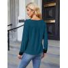imageBlooming Jelly Womens Business Casual Long Sleeve Tops Color Block Fall Outfits 2025 Dressy Basic Work ShirtsBlue