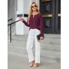imageBlooming Jelly Womens Business Casual Long Sleeve Tops Color Block Fall Outfits 2025 Dressy Basic Work ShirtsDark Reddish Purple