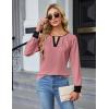 imageBlooming Jelly Womens Business Casual Long Sleeve Tops Color Block Fall Outfits 2025 Dressy Basic Work ShirtsPink