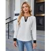 imageBlooming Jelly Womens Business Casual Long Sleeve Tops Color Block Fall Outfits 2025 Dressy Basic Work ShirtsWhite