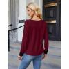 imageBlooming Jelly Womens Business Casual Long Sleeve Tops Color Block Fall Outfits 2025 Dressy Basic Work ShirtsWine Red
