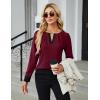 imageBlooming Jelly Womens Business Casual Long Sleeve Tops Color Block Fall Outfits 2025 Dressy Basic Work ShirtsWine Red