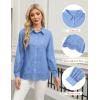 imageBlooming Jelly Womens Business Casual Tops Button Down Long Sleeve Shirts Collared Embroidered Blouses 2024 Fall OutfitsBlue