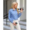 imageBlooming Jelly Womens Business Casual Tops Button Down Long Sleeve Shirts Collared Embroidered Blouses 2024 Fall OutfitsBlue