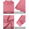 imageBlooming Jelly Womens Business Casual Tops Button Down Long Sleeve Shirts Collared Embroidered Blouses 2024 Fall OutfitsDusty Pink