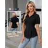 imageBlooming Jelly Womens Business Casual Tops Button Down Shirts Dressy Smocked Peplum Blouses Trendy Summer Outfits 2025Black