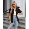 imageBlooming Jelly Womens Business Casual Tops Button Down Shirts Dressy Smocked Peplum Blouses Trendy Summer Outfits 2025Black