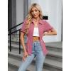 imageBlooming Jelly Womens Business Casual Tops Button Down Shirts Dressy Smocked Peplum Blouses Trendy Summer Outfits 2025Pink