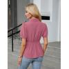 imageBlooming Jelly Womens Business Casual Tops Button Down Shirts Dressy Smocked Peplum Blouses Trendy Summer Outfits 2025Pink