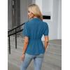 imageBlooming Jelly Womens Business Casual Tops Button Down Shirts Dressy Smocked Peplum Blouses Trendy Summer Outfits 2025Turquoise