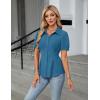 imageBlooming Jelly Womens Business Casual Tops Button Down Shirts Dressy Smocked Peplum Blouses Trendy Summer Outfits 2025Turquoise