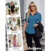 imageBlooming Jelly Womens Business Casual Tops Button Down Shirts Dressy Smocked Peplum Blouses Trendy Summer Outfits 2025Turquoise