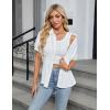 imageBlooming Jelly Womens Business Casual Tops Button Down Shirts Dressy Smocked Peplum Blouses Trendy Summer Outfits 2025White