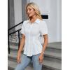 imageBlooming Jelly Womens Business Casual Tops Button Down Shirts Dressy Smocked Peplum Blouses Trendy Summer Outfits 2025White