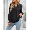 imageBlooming Jelly Womens Business Casual Tops Long Sleeve V Neck Dressy Office Work Fall Shirt Chiffon BlouseBlack