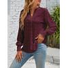 imageBlooming Jelly Womens Business Casual Tops Long Sleeve V Neck Dressy Office Work Fall Shirt Chiffon BlouseRed