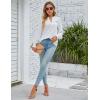 imageBlooming Jelly Womens Business Casual Tops Long Sleeve V Neck Dressy Office Work Fall Shirt Chiffon BlouseWhite