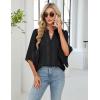 imageBlooming Jelly Womens Business Casual Tops Loose Fit Dressy Blouses 34 Length Sleeve Trendy Shirts 2025 OutfitsBlack