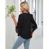 imageBlooming Jelly Womens Business Casual Tops Loose Fit Dressy Blouses 34 Length Sleeve Trendy Shirts 2025 OutfitsBlack