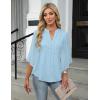 imageBlooming Jelly Womens Business Casual Tops Loose Fit Dressy Blouses 34 Length Sleeve Trendy Shirts 2025 OutfitsLight Blue