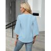 imageBlooming Jelly Womens Business Casual Tops Loose Fit Dressy Blouses 34 Length Sleeve Trendy Shirts 2025 OutfitsLight Blue