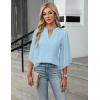 imageBlooming Jelly Womens Business Casual Tops Loose Fit Dressy Blouses 34 Length Sleeve Trendy Shirts 2025 OutfitsLight Blue