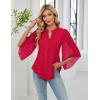 imageBlooming Jelly Womens Business Casual Tops Loose Fit Dressy Blouses 34 Length Sleeve Trendy Shirts 2025 OutfitsRed