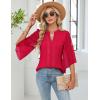 imageBlooming Jelly Womens Business Casual Tops Loose Fit Dressy Blouses 34 Length Sleeve Trendy Shirts 2025 OutfitsRed