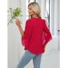 imageBlooming Jelly Womens Business Casual Tops Loose Fit Dressy Blouses 34 Length Sleeve Trendy Shirts 2025 OutfitsRed