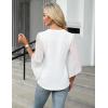 imageBlooming Jelly Womens Business Casual Tops Loose Fit Dressy Blouses 34 Length Sleeve Trendy Shirts 2025 OutfitsWhite