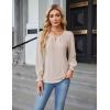 imageBlooming Jelly Womens Business Casual Tops Sheer Long Sleeve Fall Outfits 2024 Trendy Basic Work BlouseBeige