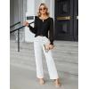 imageBlooming Jelly Womens Business Casual Tops Sheer Long Sleeve Fall Outfits 2024 Trendy Basic Work BlouseBlack