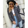imageBlooming Jelly Womens Button Down Flannel Shirts Plaid Shacket Long Sleeve Collared Business Casual Tops Work BlousesBlack Plaid