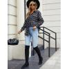imageBlooming Jelly Womens Button Down Flannel Shirts Plaid Shacket Long Sleeve Collared Business Casual Tops Work BlousesBlack Plaid