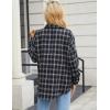 imageBlooming Jelly Womens Button Down Flannel Shirts Plaid Shacket Long Sleeve Collared Business Casual Tops Work BlousesBlack Plaid