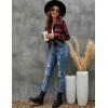 imageBlooming Jelly Womens Button Down Flannel Shirts Plaid Shacket Long Sleeve Collared Business Casual Tops Work BlousesBlack and Red Plaid