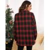 imageBlooming Jelly Womens Button Down Flannel Shirts Plaid Shacket Long Sleeve Collared Business Casual Tops Work BlousesBlack and Red Plaid