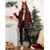 imageBlooming Jelly Womens Button Down Flannel Shirts Plaid Shacket Long Sleeve Collared Business Casual Tops Work BlousesBlack and Red Plaid