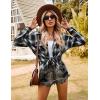 imageBlooming Jelly Womens Button Down Flannel Shirts Plaid Shacket Long Sleeve Collared Business Casual Tops Work BlousesBlack and White Plaid