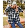 imageBlooming Jelly Womens Button Down Flannel Shirts Plaid Shacket Long Sleeve Collared Business Casual Tops Work BlousesBlack and White Plaid
