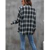 imageBlooming Jelly Womens Button Down Flannel Shirts Plaid Shacket Long Sleeve Collared Business Casual Tops Work BlousesBlack and White Plaid