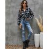 imageBlooming Jelly Womens Button Down Flannel Shirts Plaid Shacket Long Sleeve Collared Business Casual Tops Work BlousesBlack and White Plaid