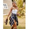 imageBlooming Jelly Womens Button Down Flannel Shirts Plaid Shacket Long Sleeve Collared Business Casual Tops Work BlousesBlue Plaid