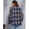 imageBlooming Jelly Womens Button Down Flannel Shirts Plaid Shacket Long Sleeve Collared Business Casual Tops Work BlousesBlue Plaid