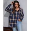 imageBlooming Jelly Womens Button Down Flannel Shirts Plaid Shacket Long Sleeve Collared Business Casual Tops Work BlousesBlue Plaid